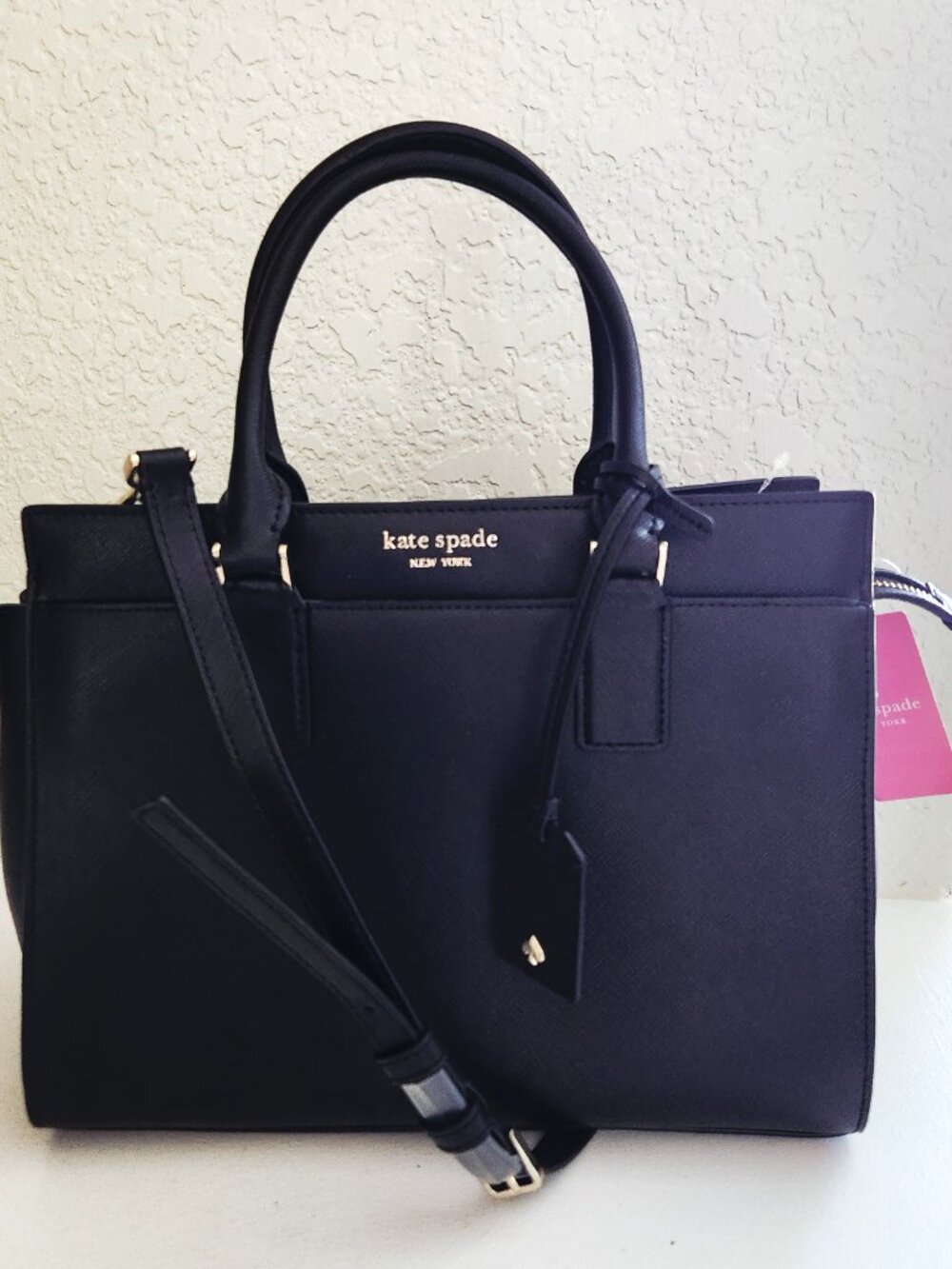 Nwt Kate Spade NY Cameron Black Leather Shoulder Bag Satchel Purse